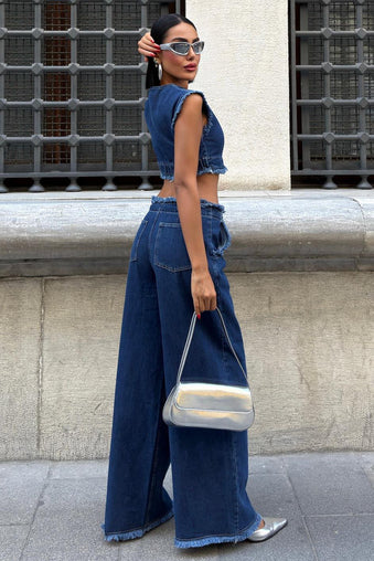 Tassel Detailed Denim Suit
